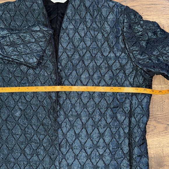 VINTAGE LAURA ASHLEY Formal Navy Textured Jacket. Size L - Picture 4 of 9